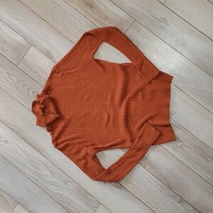 Mango Rust Brown Knit Turtleneck